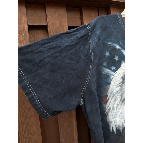 Liquid Blue Bald Eagle USA Graphic Print Stone Washed T Shirt Size 4XL 2015 - Picture 3 of 6